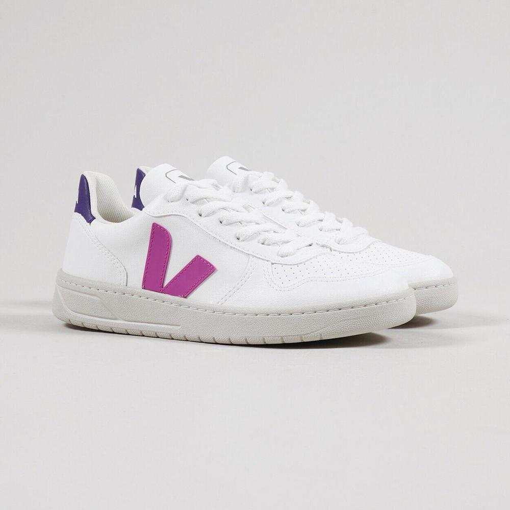 VEJA white ultraviolet purple sneakers